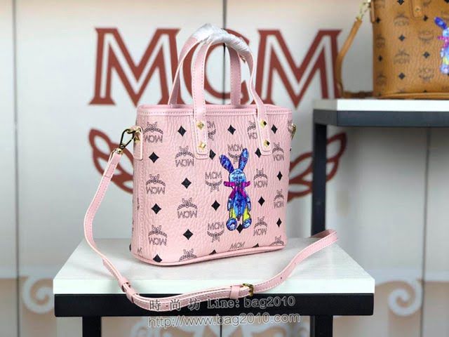 MCM女包 原單 6203 MCM兔子款 新款迷你購物袋 3D絲印兔子 可手拎單肩斜挎  mdmc1424